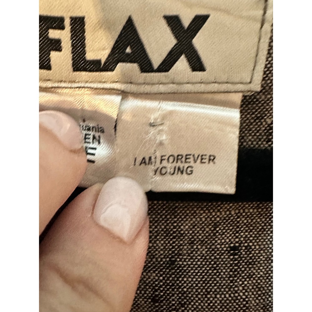 FLAX Womens Large 100% Linen Button Down Tunic Top Heathered Grey Lagenlook - Picture 3 of 5